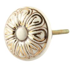 Golden Flower Ceramic Cabinet Knob Online